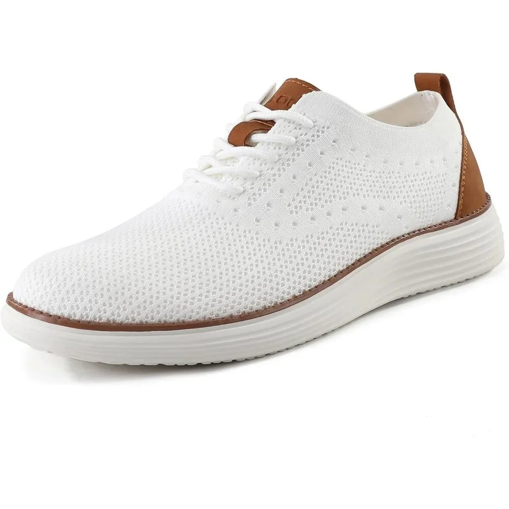 ⚡Men's White Oxfords Business Mesh Breathable Tennis Comfortable Walking Shoes